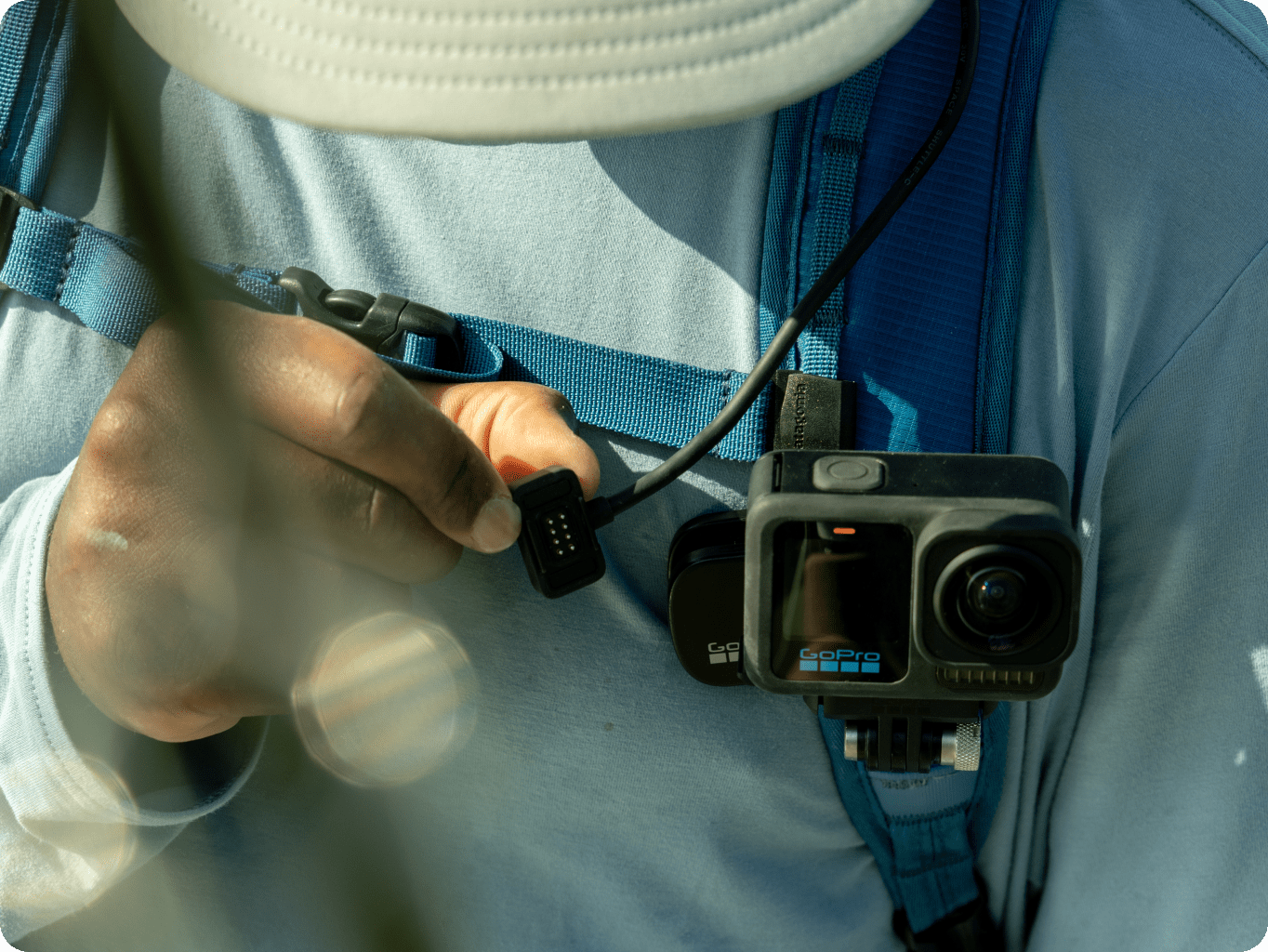 ערכת דלת סוללה מגנטית וכבל חשמל למצלמות HERO13/12/11 Black