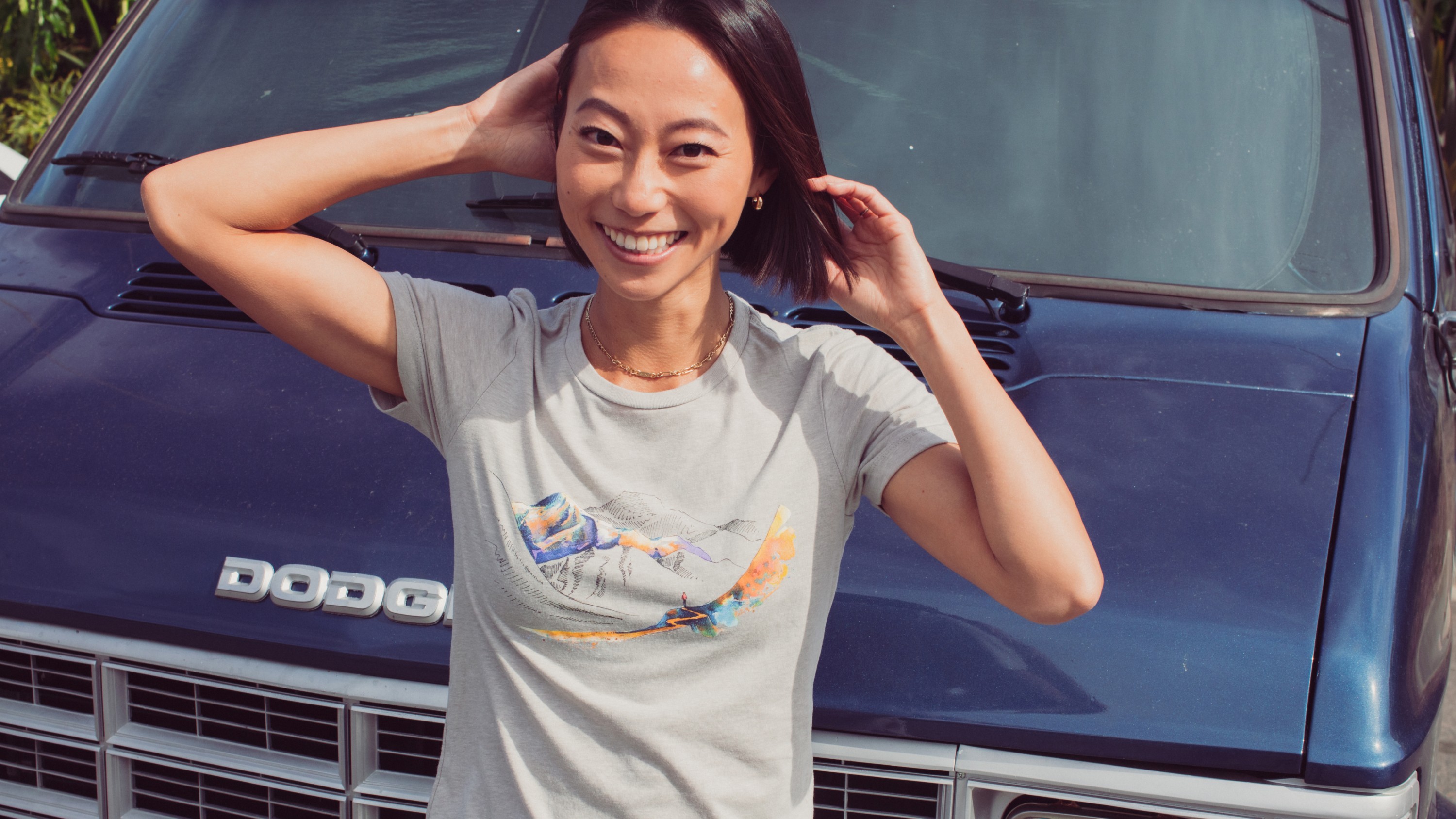 Woman wearing GoPro Elevation Graphic Tee (Women’s T-Shirt)