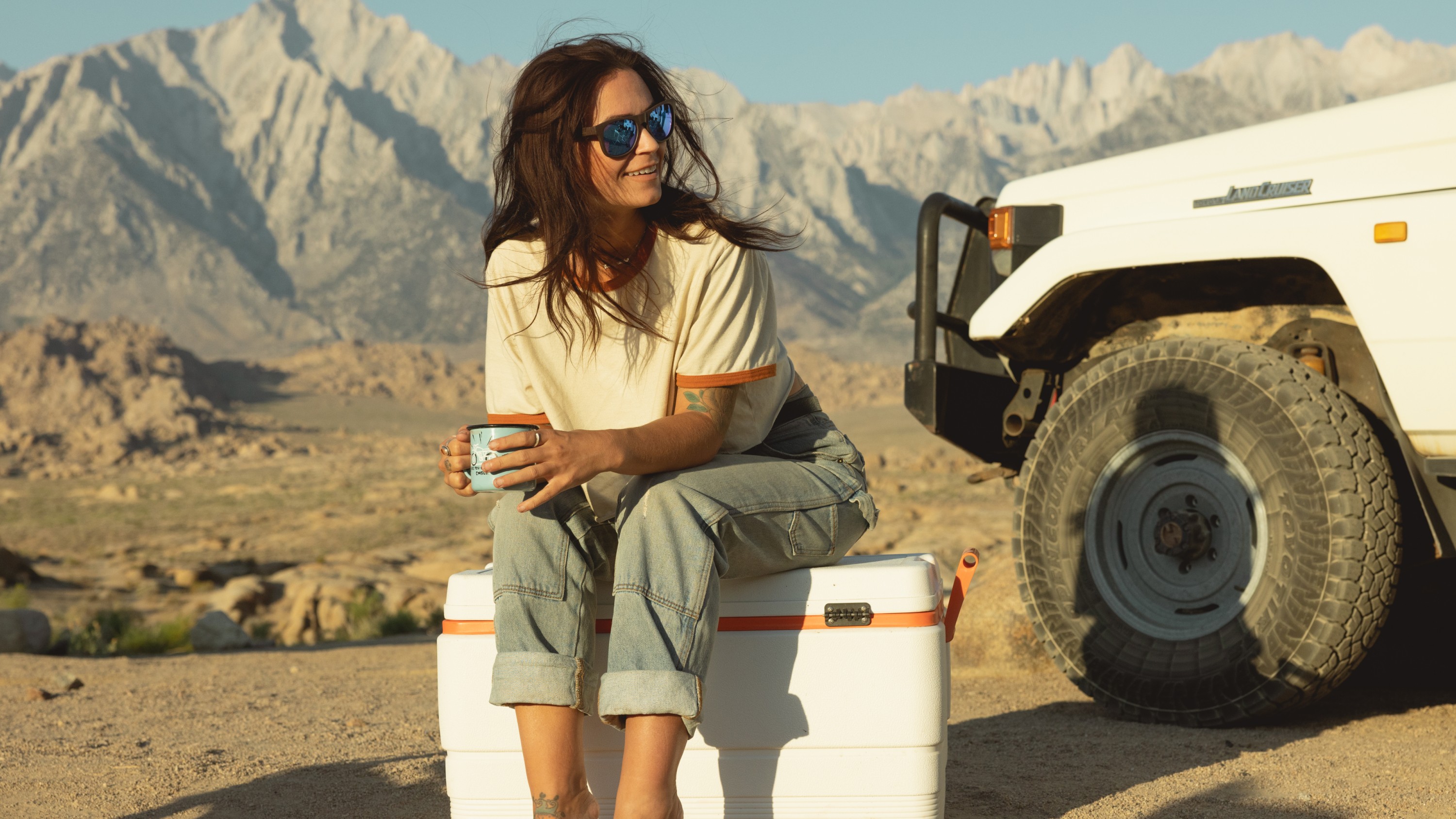 woman wearing GoPro Poolside  – Floating Polarized Sunglasses
