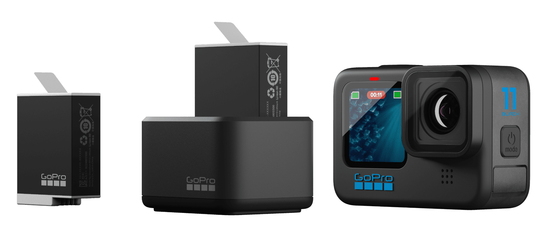 Gopro Cold Weather Battery Dual Battery Charger + Enduro Batteries (HERO11 Black) | GoPro